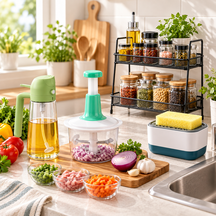 Kitchen utility products including cooking tools, organizers and sink accessories