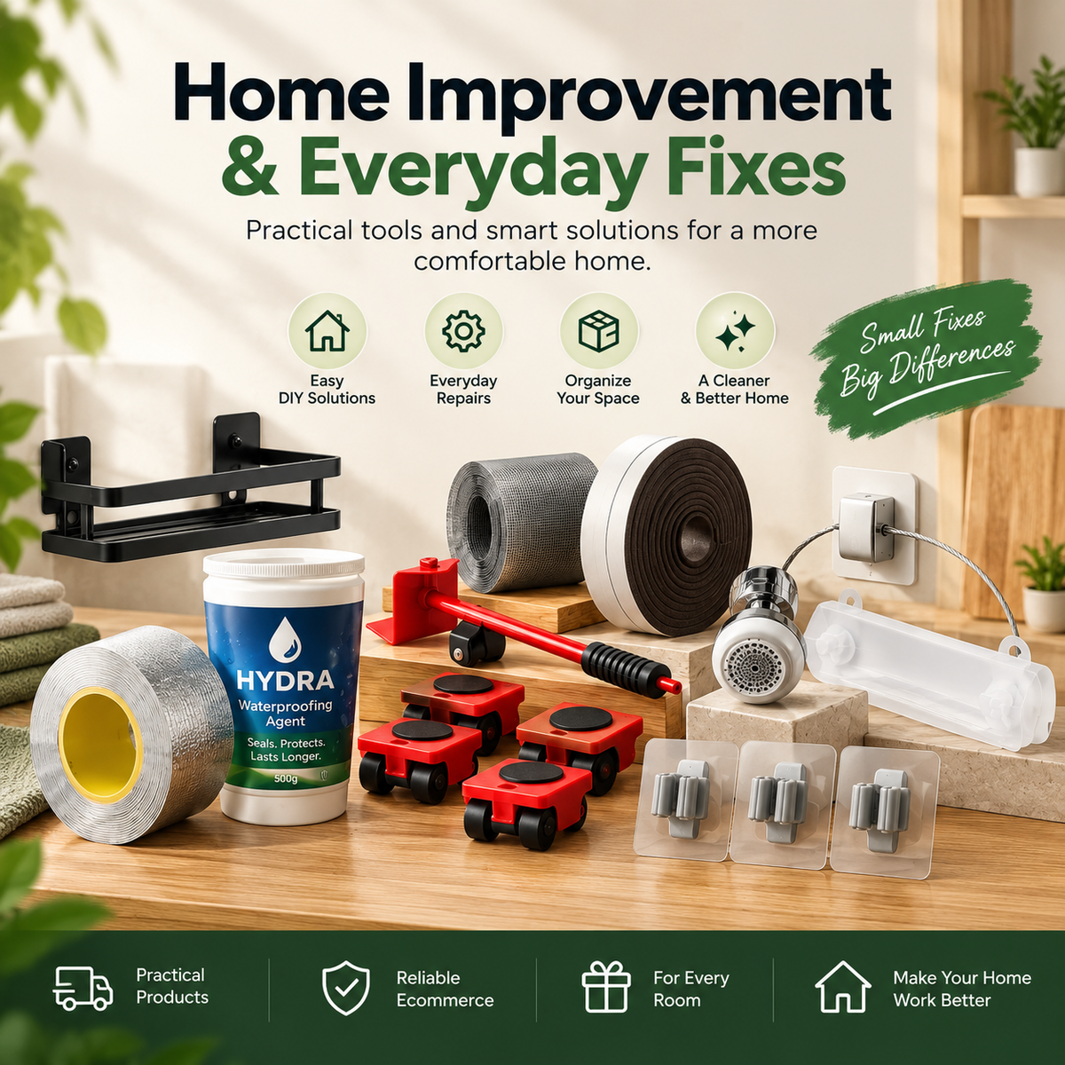 Home improvement tools and practical household repair products