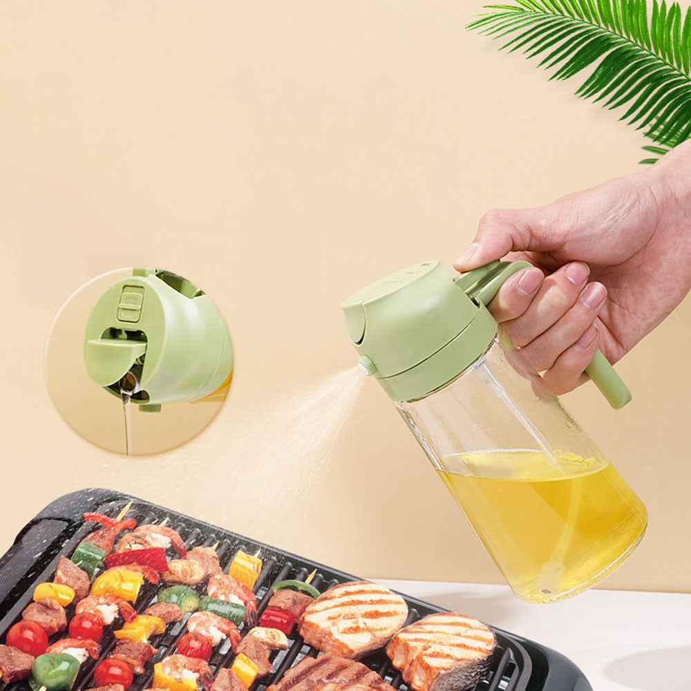 2-in-1 oil sprayer and pourer used for barbecue cooking
