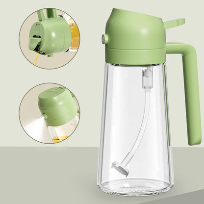 Oil sprayer and dispenser showing spray and pour functions