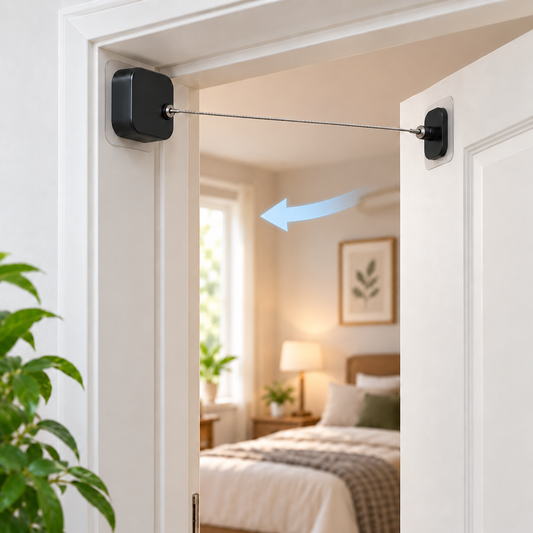 Automatic Door Closer – No-Drill Retractable Cable, 1.2m / 8N