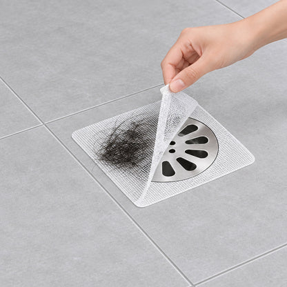 Adhesive mesh drain catcher used on sink and floor drains