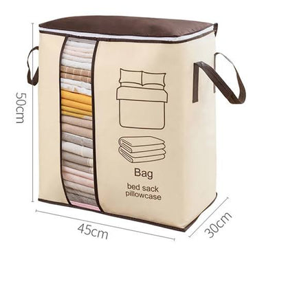 Clear-window storage bag dimensions: 45 cm wide, 30 cm deep and 50 cm high