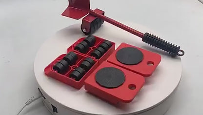 Furniture Lifter & Mover Tool Set with 4 Roller Sliders – 5 Pieces