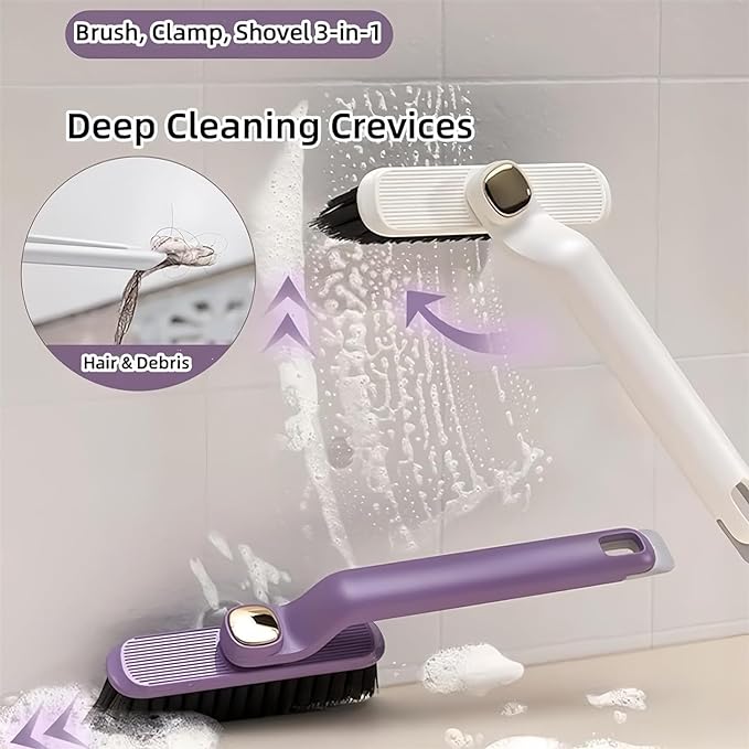 Rotating crevice brush for deep cleaning narrow gaps and corners