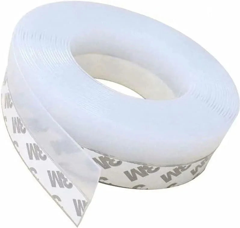Transparent self-adhesive 5 metre door sealing strip with peel-off backing