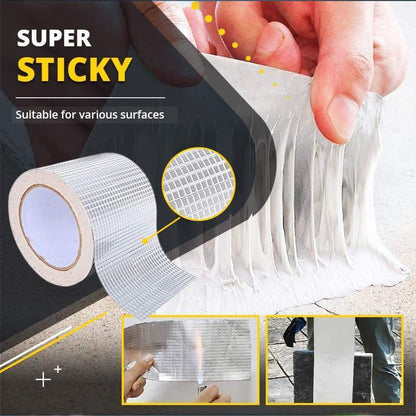 Self-adhesive aluminum butyl tape showing flexible sticky sealing layer