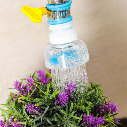 Faucet spray extender directing water onto household plants