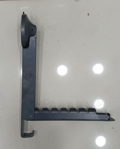 Close-up of black foldable suction-cup clothes drying rack