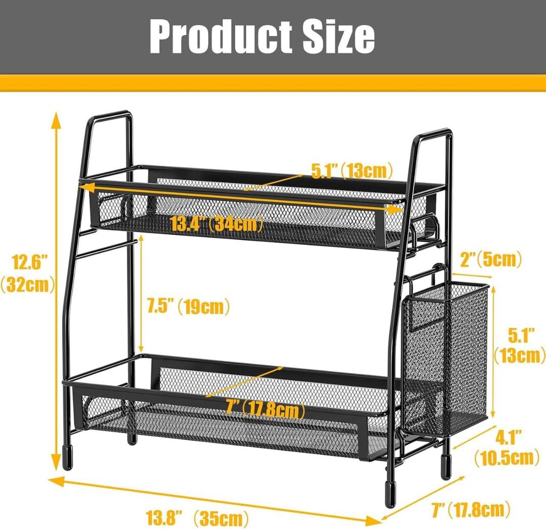 Two-tier organizer rack dimensions