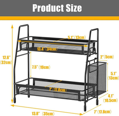 Two-tier organizer rack dimensions